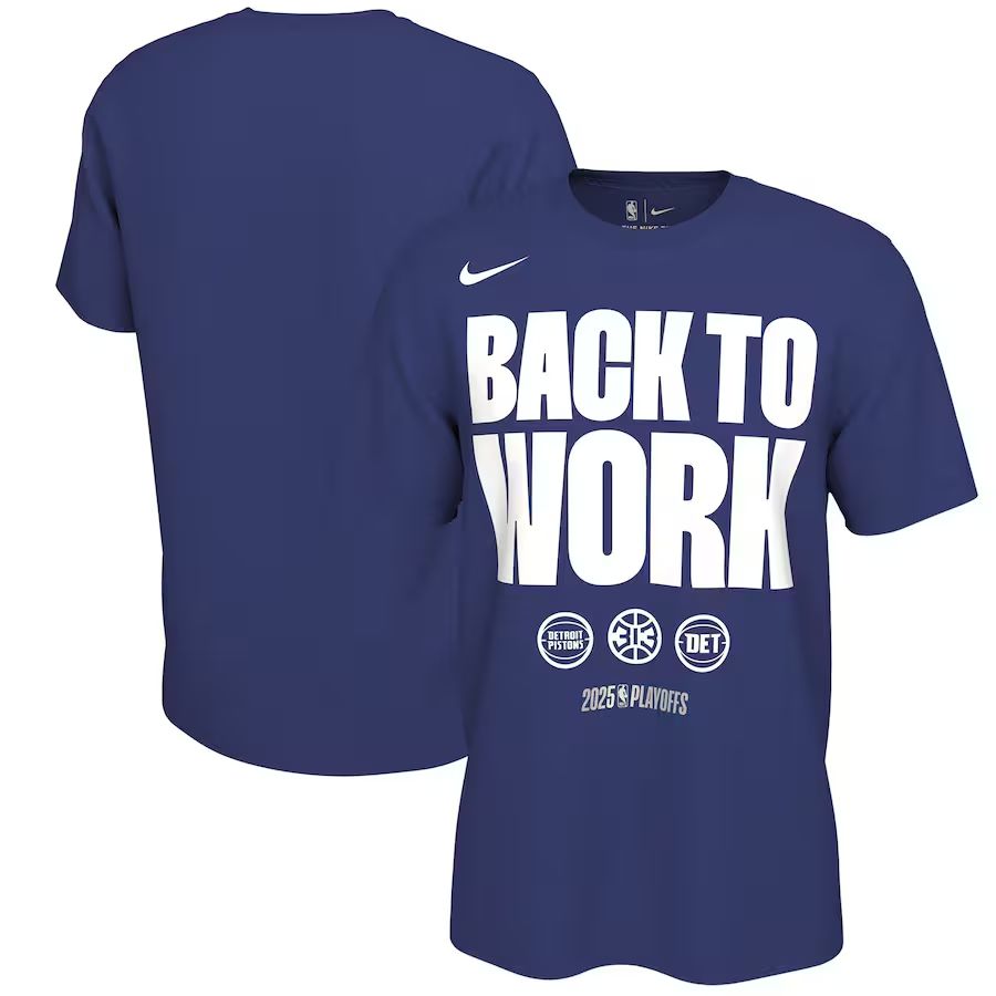 Men 2025 Detroit Pistons NBA playoff T-shirt